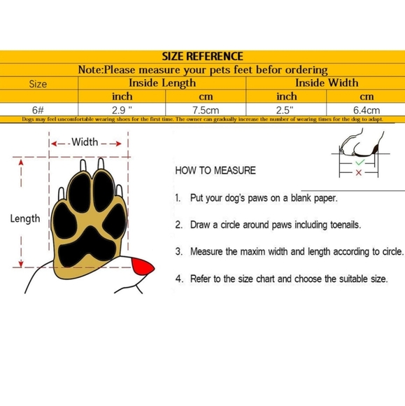 Pet Boots, 2.9" x 2.5", Outdoor Waterproof and Wearproof Running Shoes NEW - Picture 3 of 6